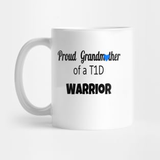 Proud Grandmother Black Text Blue Heart Mug